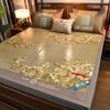 Bamboo Ice Silk Summer Cooling Mat: Foldable Double-Sided Mat for Dormitory or Home, 1.8m