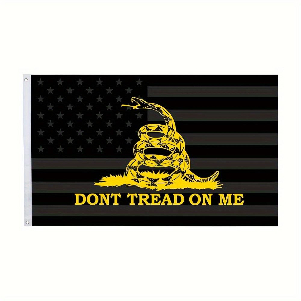 1pc Multi-Size Optional Gardson "Don'T Tread Me" Black American Flag with Yellow Serpentine Pattern - Durable Polyester Fiber, Ideal for Indoor And Ou