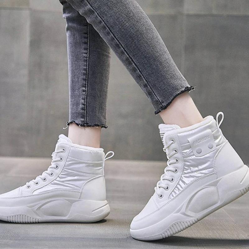 Hohe Schneestiefel für Damen Winter neuer Stil kältebeständig warm lässig einfach bequem vielseitig Baumwollschuhe