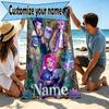 Custom Name Personalized Kpop Demon Hunter Print Beach Towel, for Trip Camping Beach Party Home Decor, Birthday Gift for Family & Friends