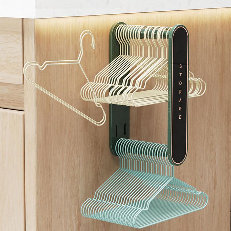 Double Layer Hanger Storage Rack Retractable Hanger Organizer Stick It On Washing Machines, Balconies And Laundry Rooms For Use