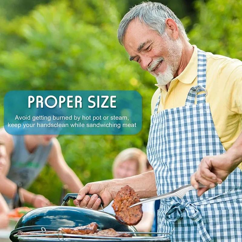 24.5cm BBQ Tongs Non Slip Cooking Utensils Stainless Steel Tongs for Serving Food, Salad, Camping, Barbecue, Buffet