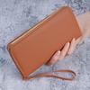 Women's Litchi Pattern Long Wallet with Multi-Card Slots and Zipper Coin Purse