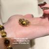 Italian Retro Star Tiger Eye Stone Pendant Necklace, Gold String Line Car Flower Star Brushed Tiger Eye Bracelet, Set