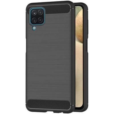 Luxury Case for Samsung A12 (6.5 ") Reinforced Edge Silicone Black Steel Design Tpu