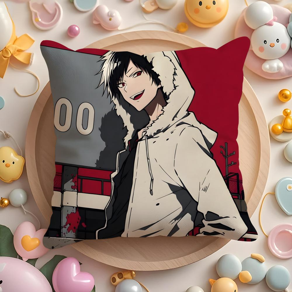 D-Durarara!! Anime Cushion Cover Home & Car Multi-Scene Pillow Cover - Reversible, Soft & Durable for Daily Use