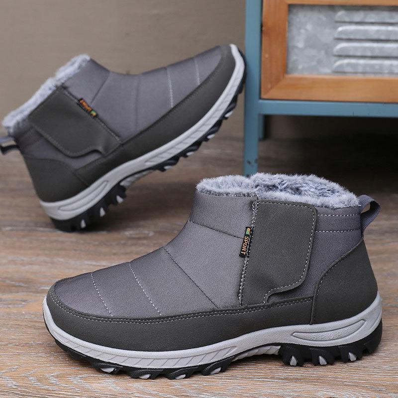 

Plus Size Option Cotton Fabric Boots With Heavyweight Fleece On One Foot Outdoor Snow Boots Mid Top Cotton Shoes Winter Men S 46