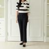 New Arrivals Open Run Teyakat Plain Stretch Banding Dress Pants Black