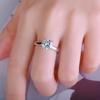 8mm Round Cut Four Prong Solitaire Moissanite Engagement Ring S925 Sterling Silver Wedding Band For Women