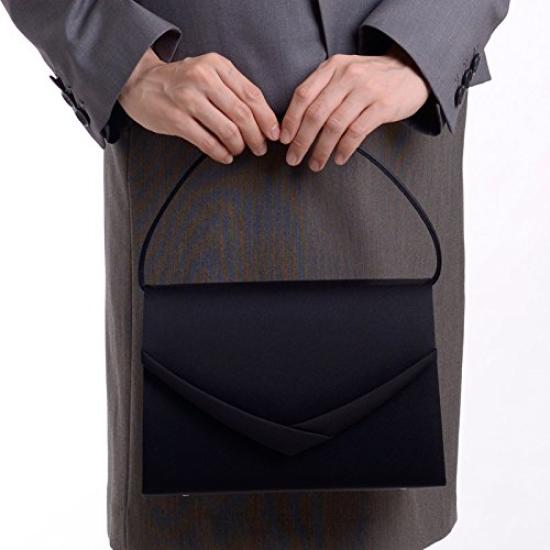 Aurora Black Formal Bag, Made In Japan, Water-Repellent, Satin-Lined, Perfect for Weddings, Funerals, and Other Formal Occasions, Black, F1