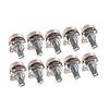 10Pieces 3 Pin Terminal Potentiometer A500K Split Shaft Metal Texture Suitable for Guitar Bass Amplifier Circuit Repair