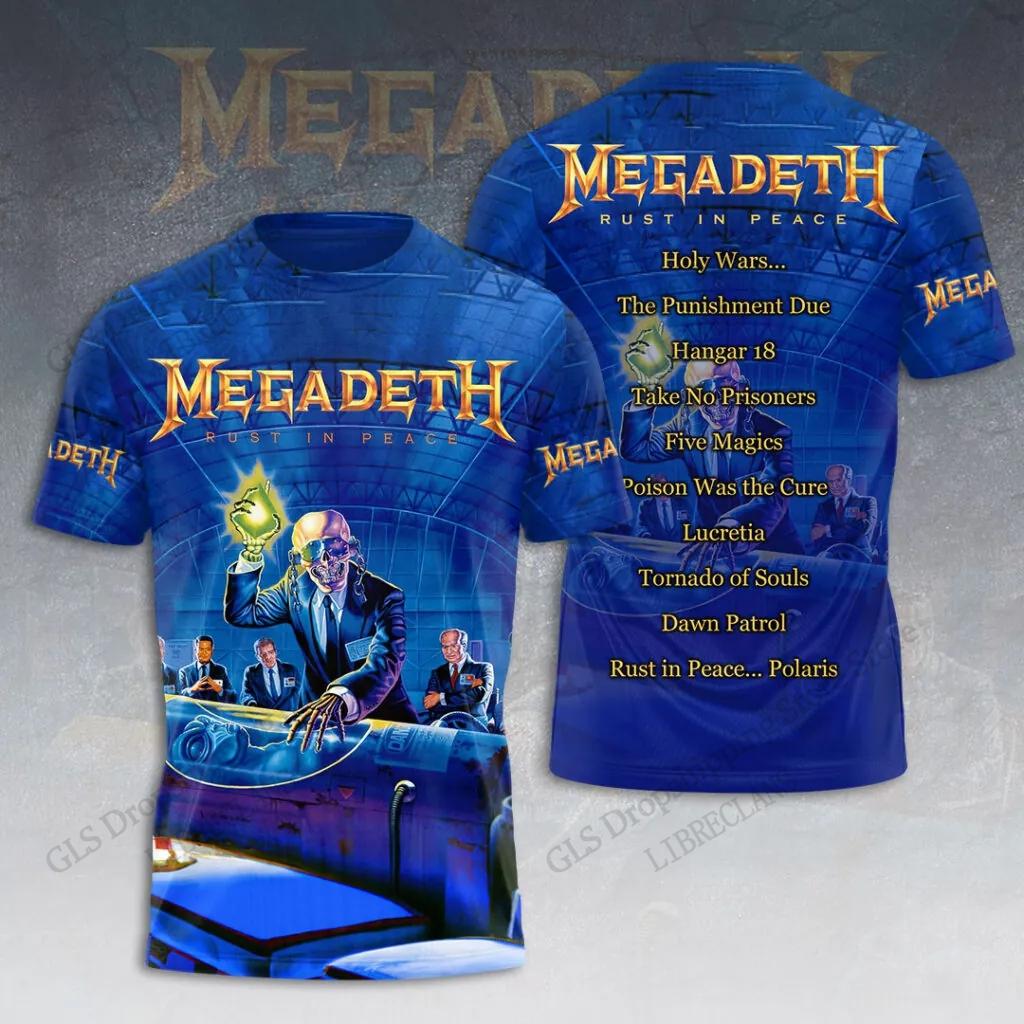 

Heavy Metal Rock Band Megadeth 3D Printed Creative Hip-hop Cool Top Summer Men s Casual Fashion Short Sleeved O-neck Clothing 6XL