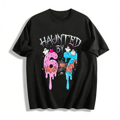 Haunted By 6-7 Kids Halloween Dessert Ghost Print Top Pure Cotton T-shirt