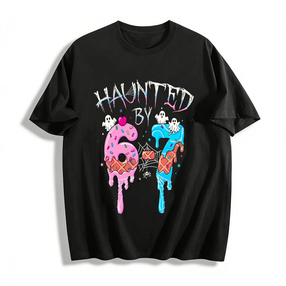 

Haunted By 6-7 Kids Halloween Dessert Ghost Print Top Pure cotton T-shirt XXS