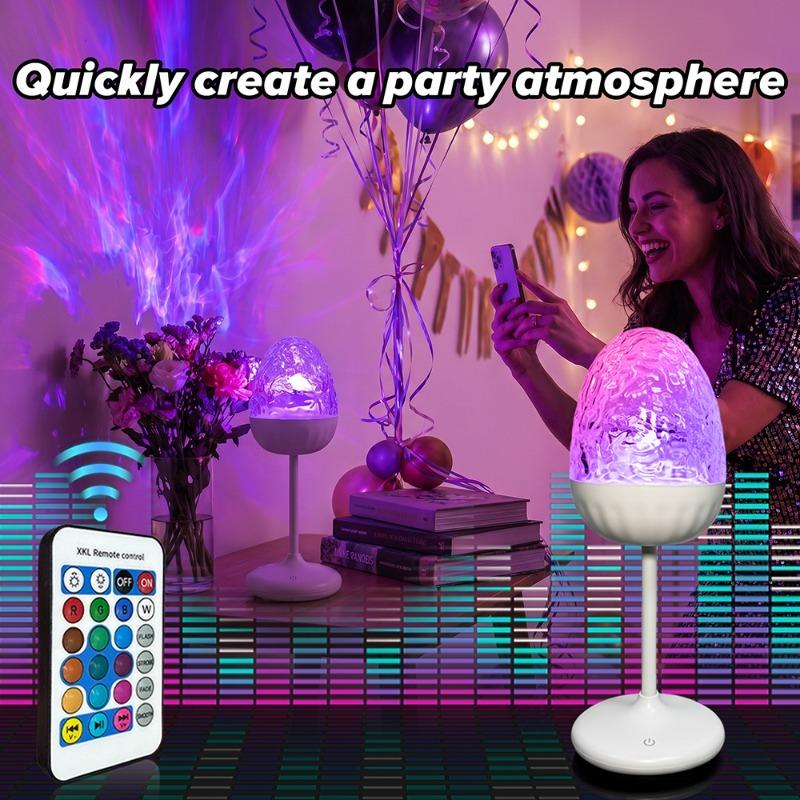 Aurora Projection Lights LED Remote Control Night Light Water Ripple Projection Lamp Bedoom Home Decoration Colorful Table Lamps