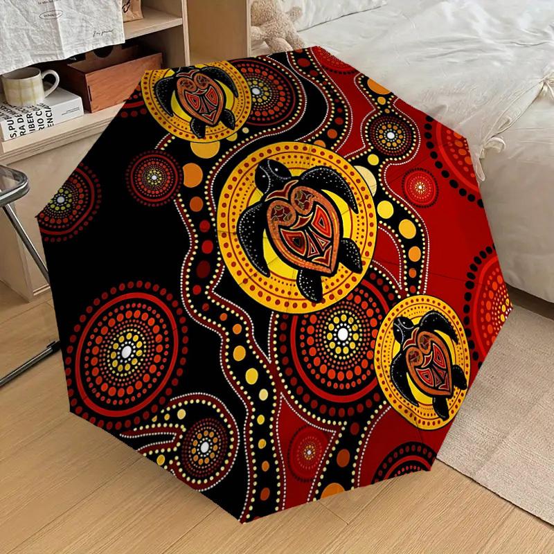 1PC Turtle Dot_Painting Umbrella-8-Rib Reinforced, Automatic Open, Lightweight & Durable, Fashion Accessory for Outdoor, H0403