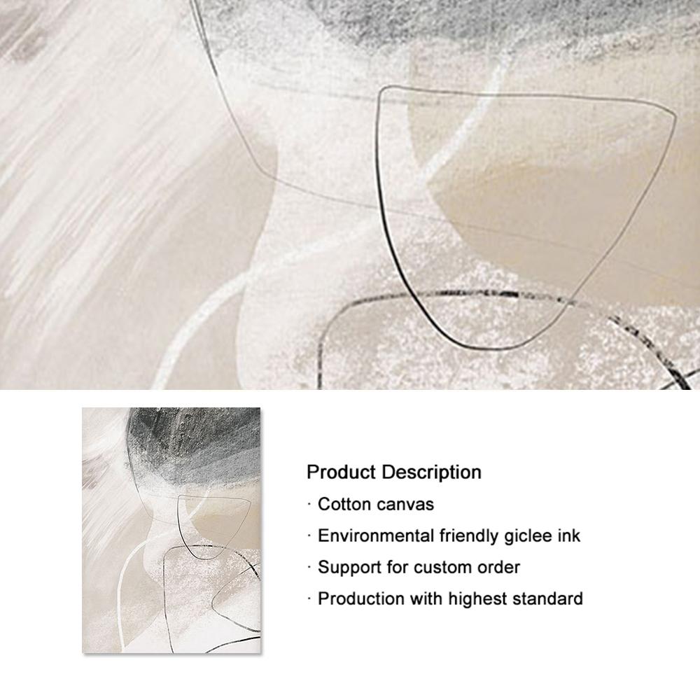 Beige Black Grey Canvas Paintings Abstract Watercolor Posters and Prints Modern Minimalist Wall Art Pictures Living Room Decor