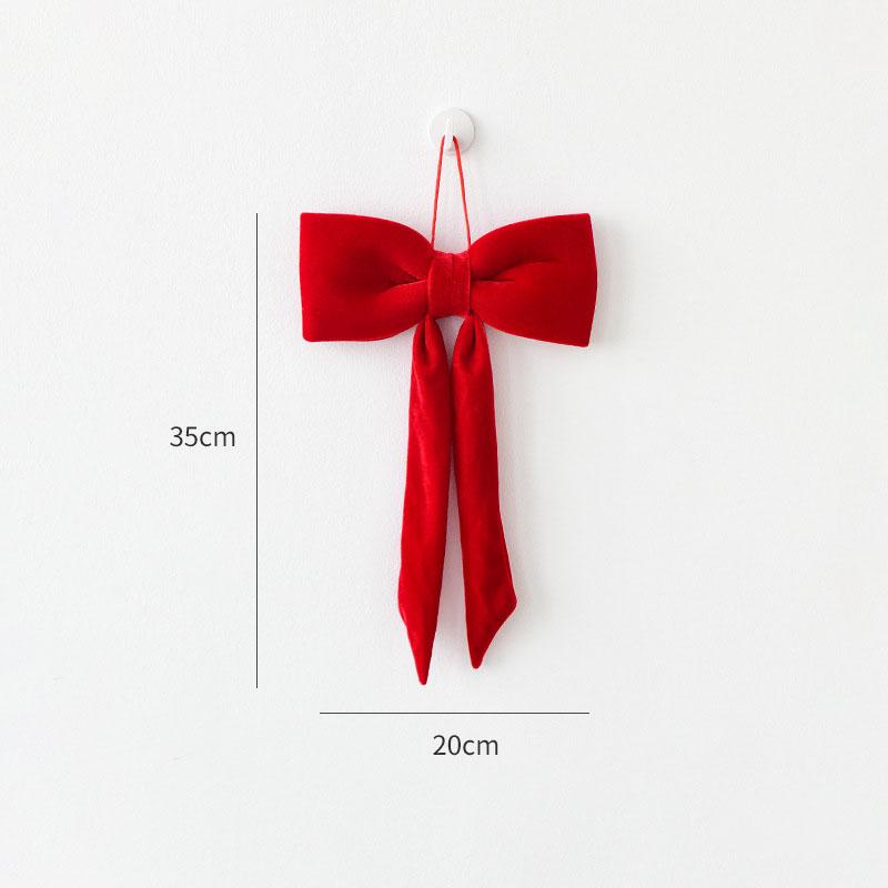Christmas Decorations Long Velvet Bow Christmas Tree Decoration Pendant Window Display Decoration Christmas Clearance Sale