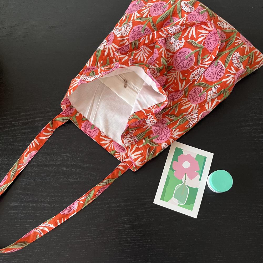 Borse a Spalla Retro Leggere in Cotone per Donna Semplici Portatili da Donna Sottili Borsa Tote Versatile Femminile Borsa Ecologica per la Spesa
