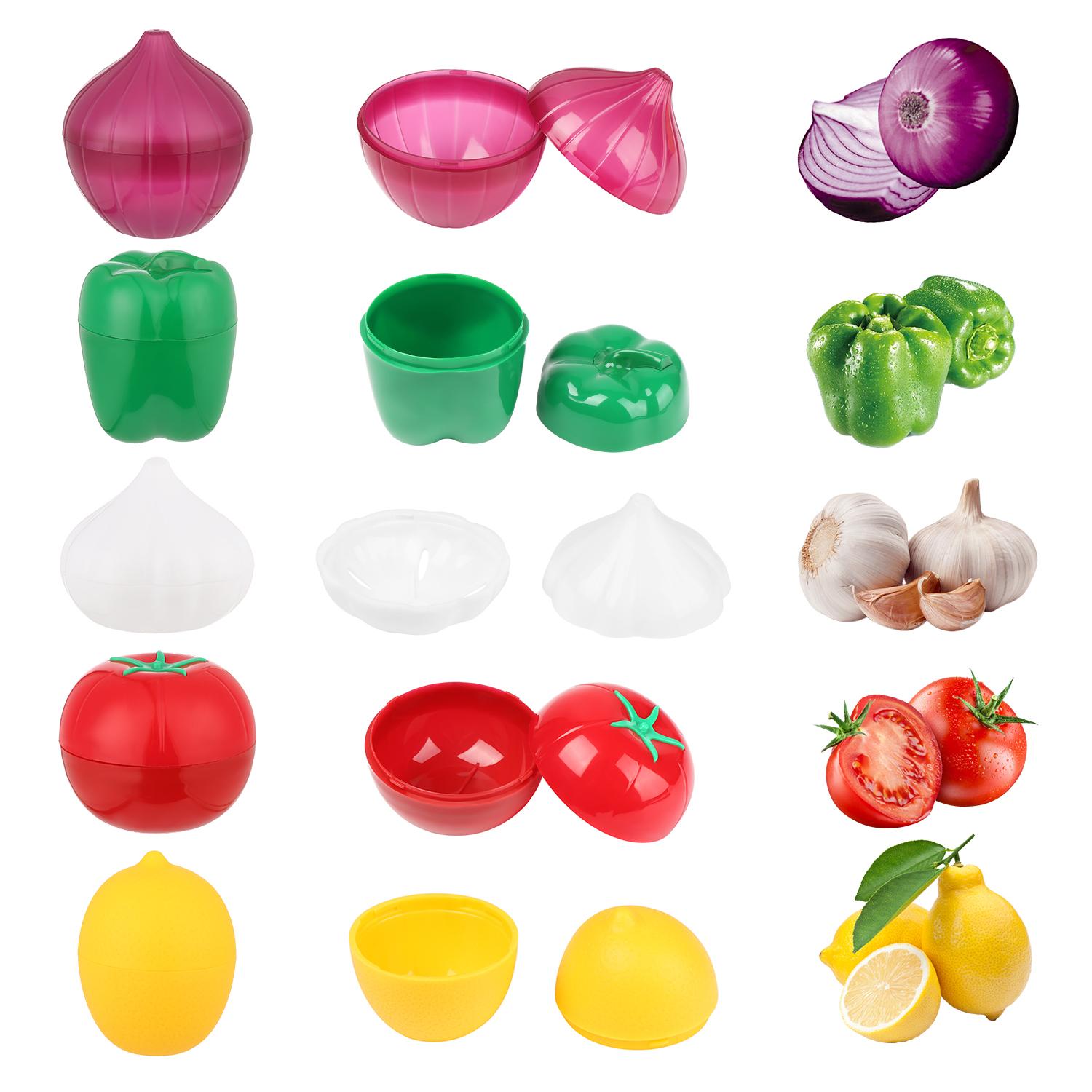 

Ящик для хранения овощей в холодильнике с лимоном, помидорами и чесноком, органайзер для хранения свежих продуктов 4