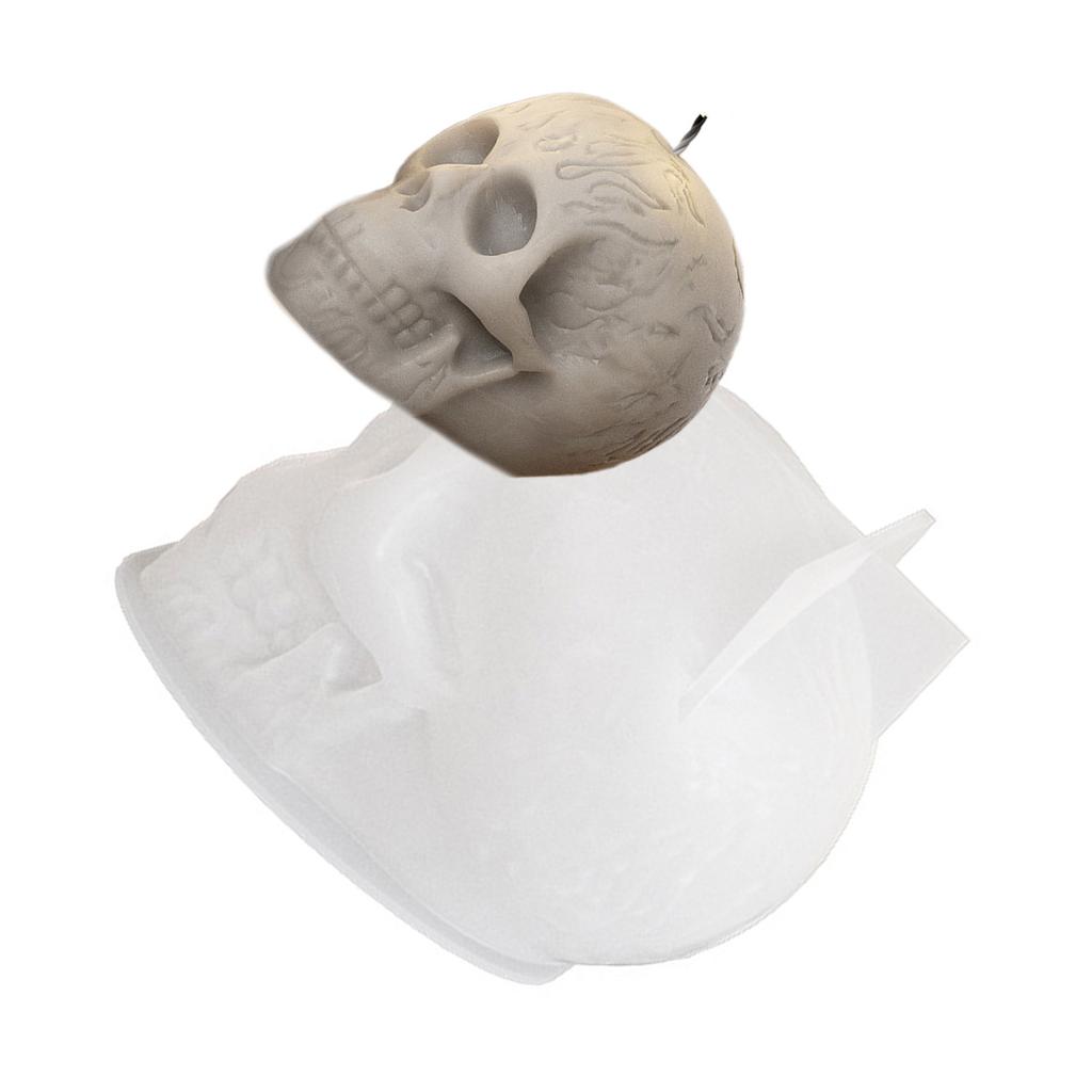 DIYs Silicone Mold for Making Skull Scented Candle Mould Table Ornament Halloween Resin Cement Gypsum Molds for Craft