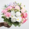 Simulated Ball Blossom Artificial Flowers Fake Chrysanthemum Rose Bouquet Florals Arrangements Realistic Faux Chrysanthemum Flowers for Home