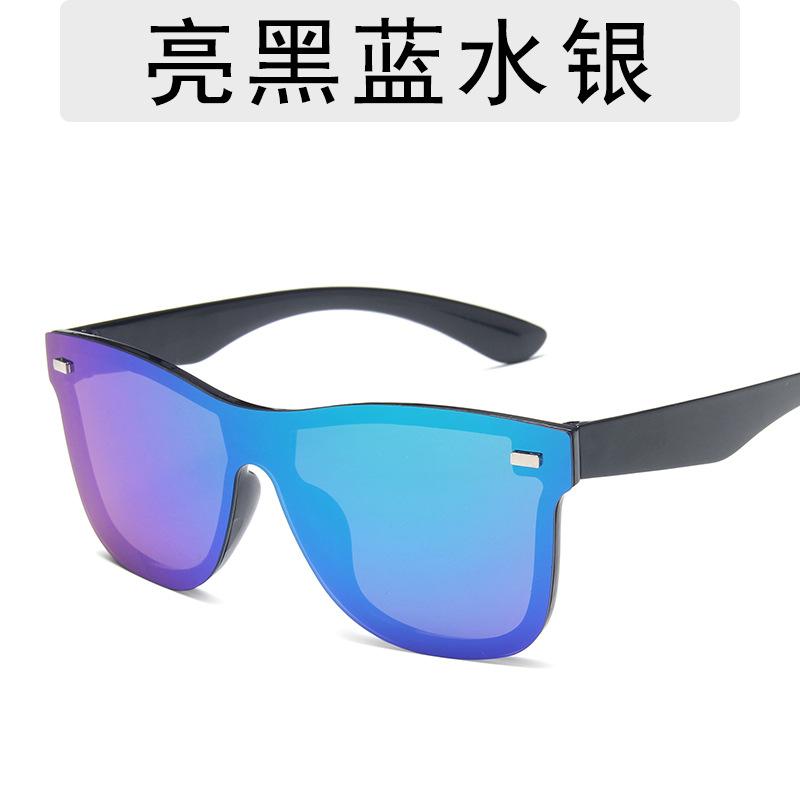 New Joined Body Large Frame Square Sunglasses Men Women Multi Color Reflective Fashion Sun Glasses Travel Eyewear