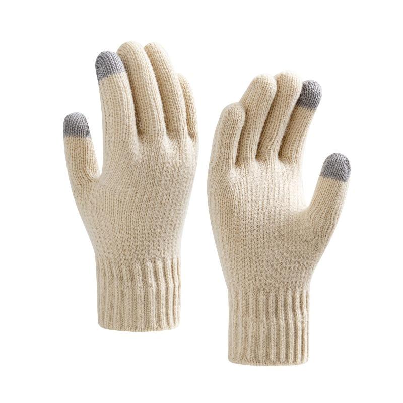 Fleece gloves winter jacquard knitted wool women's cycling warm and cold gloves