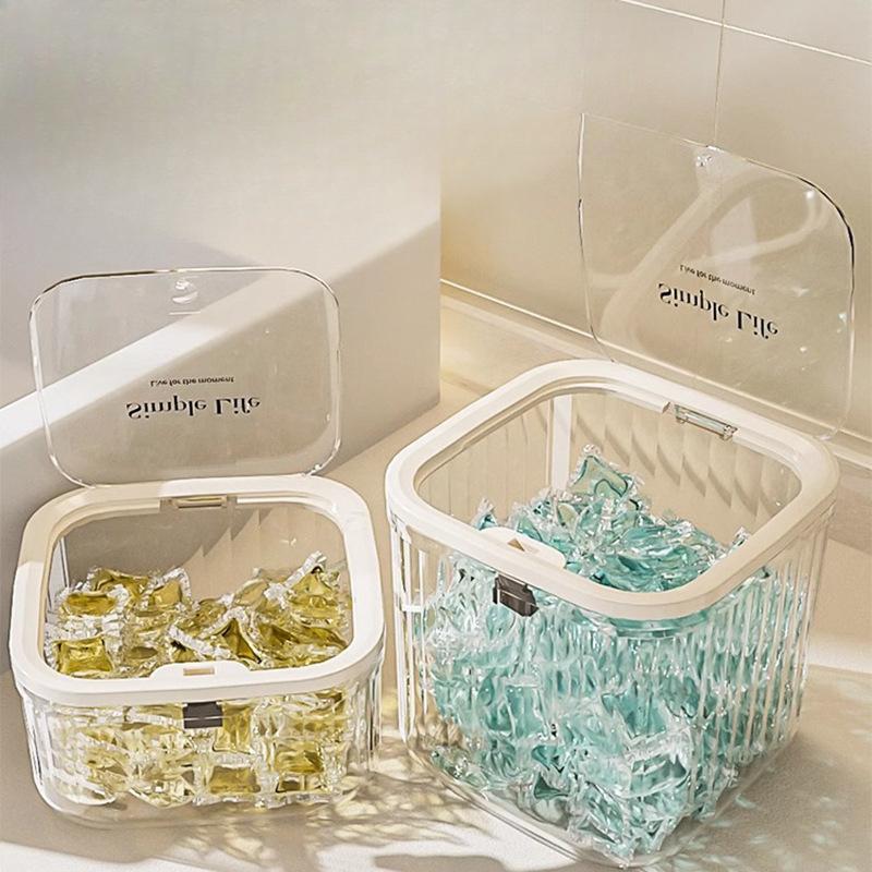 Laundry Pod Storage Wonder Laundry Powder Storage Box Bucket Can Press-type Dishwashing Pod Sealed Special Storage Box