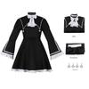 Shinonome Ena Nonnen-Cosplay-Kleid Project SEKAI Colorful Stage Gotisches Glockenärmel-Schleifen-Choker Schwarz-Weiß Geschwister-Kostüm Anime-Spiel