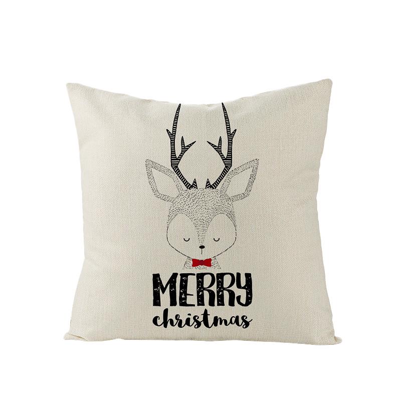 Christmas Polyester Pillow Cover Cartoon Digital Print Cushion Cover New Home Decoration Cushion Cover
