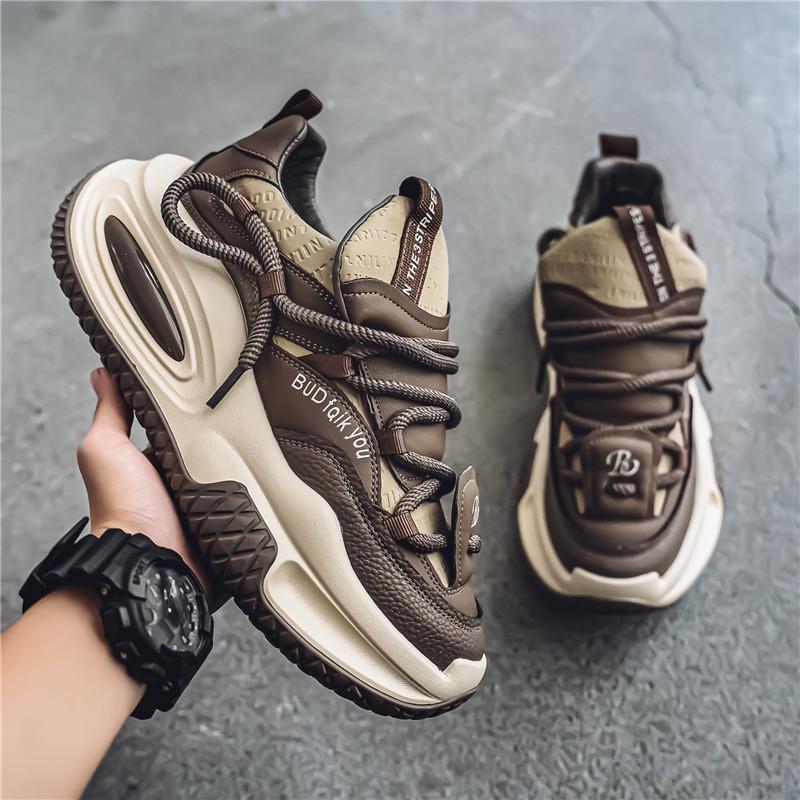 Autumn new thick-soled heightening dad shoes comfortable soft-soled sports and leisure shoes