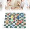 Board Game Set 24cm Plastic Foldable Chess Board 4 Chess Pieces Portable Travel Chess Game Toy with Storage Bag