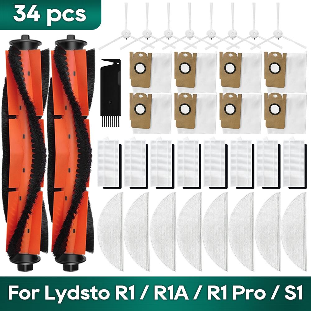 Passend für Xiaomi Lydsto R1 /R1A /R1 Pro /S1 /L1 Ersatzzubehör Ersatzteil Haupt-Seitenbürste Hepa-Filter Mopp Staubbeutel
