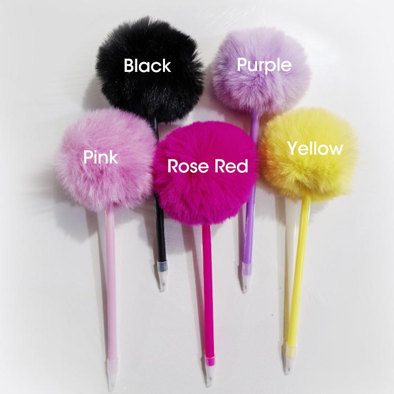 1/5Pcs Hairy Ball Ballpoint Pen,7Colors Holiday Gift,Office Student Writing Stationery P-2019