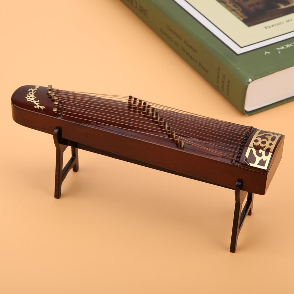 Brown Miniature Guzheng Model Wooden Mini Guzheng Display  Display Collectible