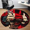 1PC Cyberpunk Mask Office Round Area Rug, Mat Suitable For Office, Under Office Chairs Bedroom Living Room Home Decor, Room Deco