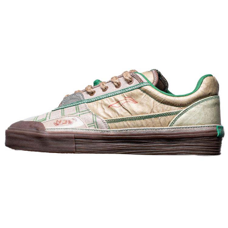

ACU x Li Ning 50/50 Wear resistant And Lightweight Low top Skateboard Shoes Men s Khaki AECS047-1 42