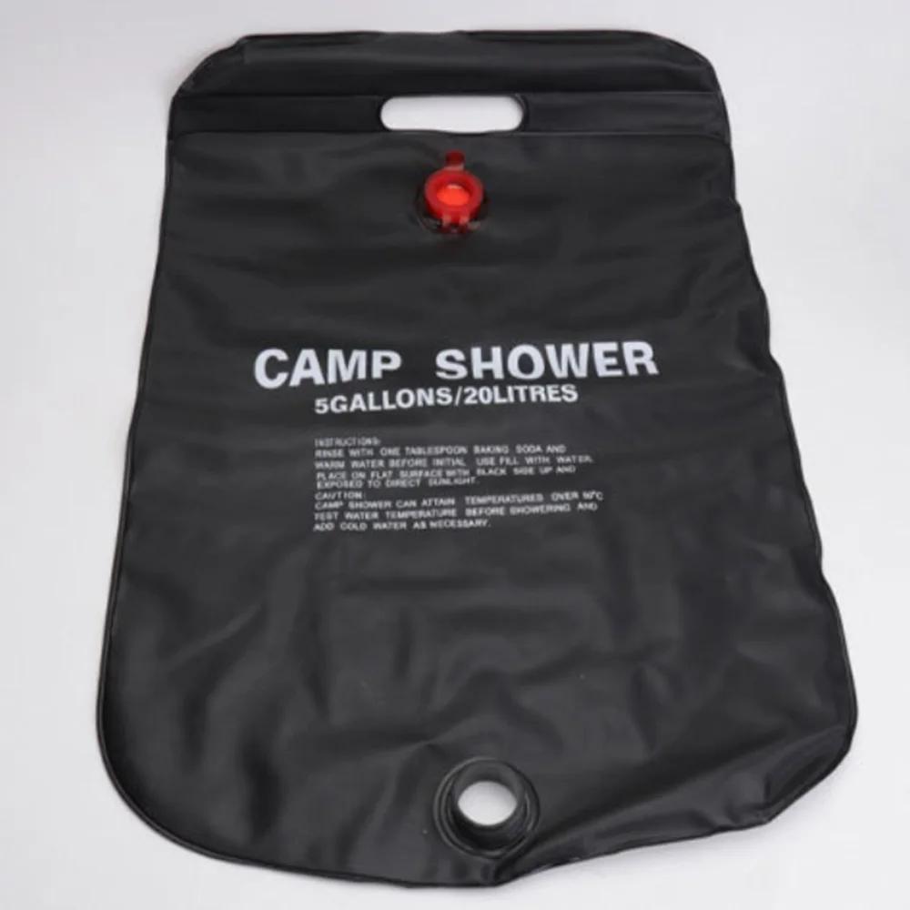 Solar Shower Bag 20L Foldable Camping Shower with Removable Hose Head Sun Heated Water Bag for Outdoor Bath Gear
