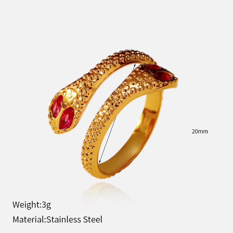 Chenhe stainless steel jewelry European and American accessories wear jewelry women's high-end sense does not fade snake titanium steel open ring