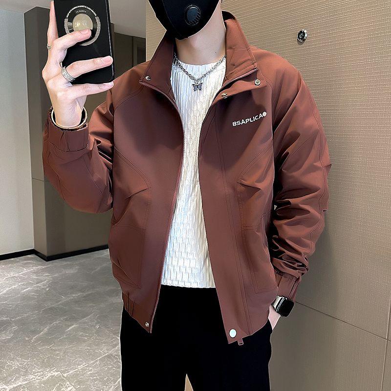 Modna męska kurtka streetwear - Wiosna/Jesień Modny wszechstronny płaszcz 2025