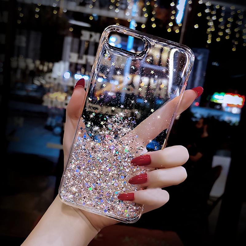 М’який чохол для iphone 6 6S Plus SE 7Plus 8Plus Bling Glitter TPU для iphone X XS XR 11 Pro Max 12 Pro Max mini 13 Pro Max 14 15 16 MINI Lady Cover Case