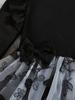 Girls Long Sleeve Black Butterfly Lace Tulle Dress Kids Spring Autumn Princess Dress