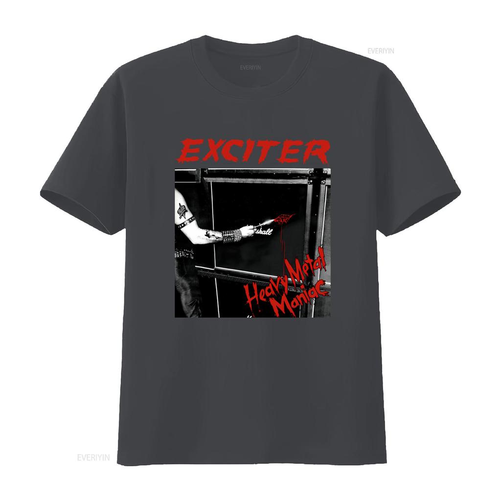 Exciter Heavy Metal Maniac Music T Shirt for Rock Fans Vintage Washed Fashion Breathable Streetwear Stretched Graphic Soft