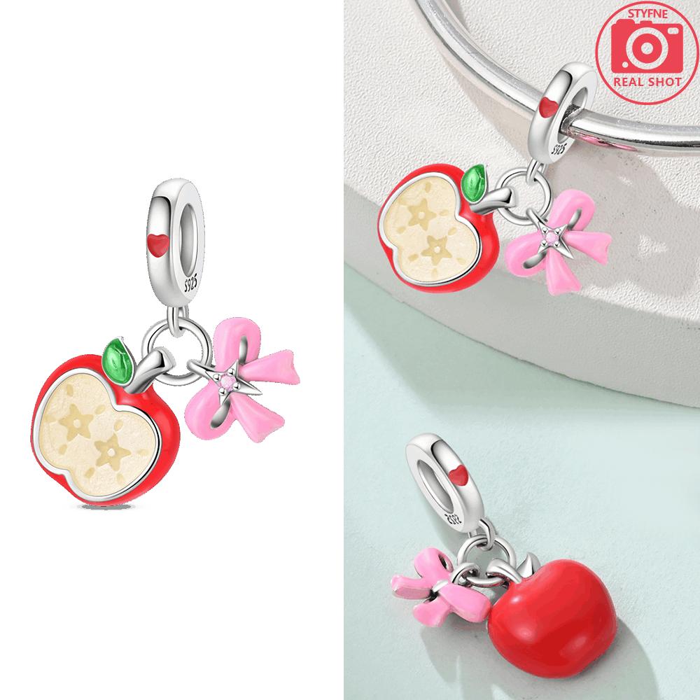 Cherry Fruit Series Charms New Copper Color Strawberry Beads Fit 3Mm Original Bracelets Diy Birthday Jewelry Gifts