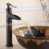 Basin Faucets Antique Brass Waterfall Bathroom Vessel Sink Faucet Single Handle Hole Deck Wash Mixer Water Tap WC Taps ZLY-1909