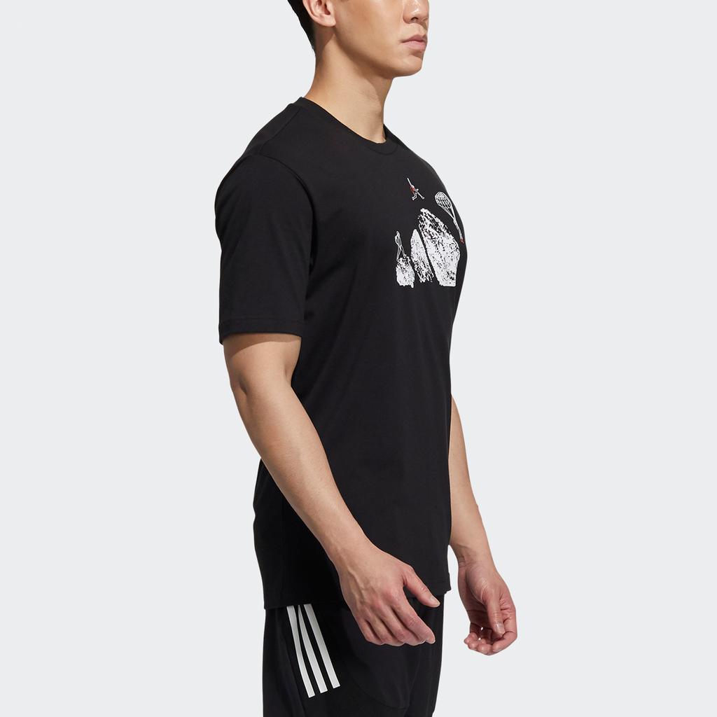 Adidas Jump Gfx Graphic Print Loose-Fit T-Shirt Men Tops Black H20795