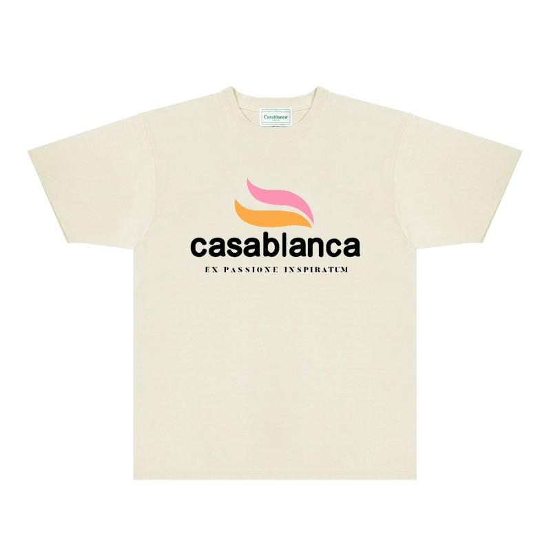 CASA Casablanca Short Sleeve T Shirt Couples Star Castle Letter Print Casual Loose Fit