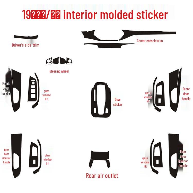 Honda Lingpai 19-20 Interior Sticker: Console & Gear Lever Decoration Film