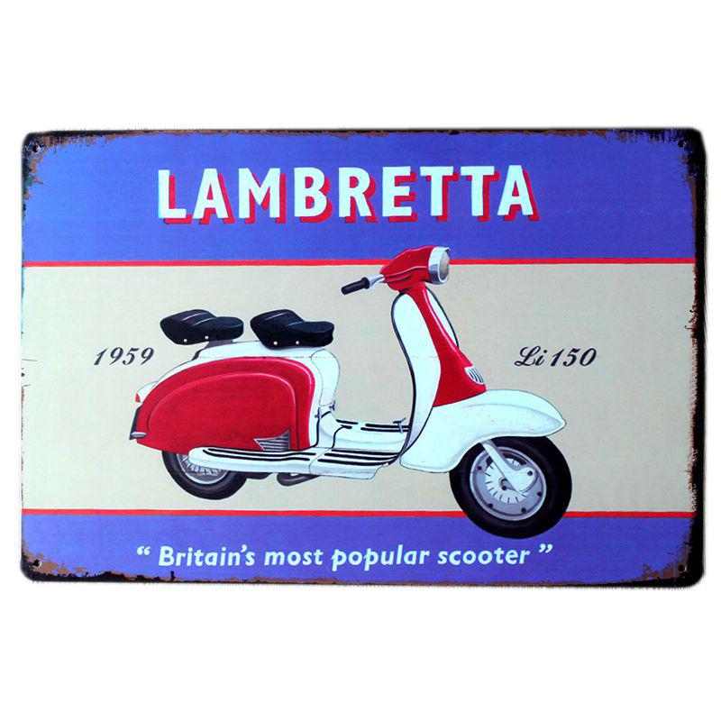 [ WellCraft ] Lambretta Motor Tin Sign Home Wall Plaque Painting Store Decor 20*30 CM FG-204